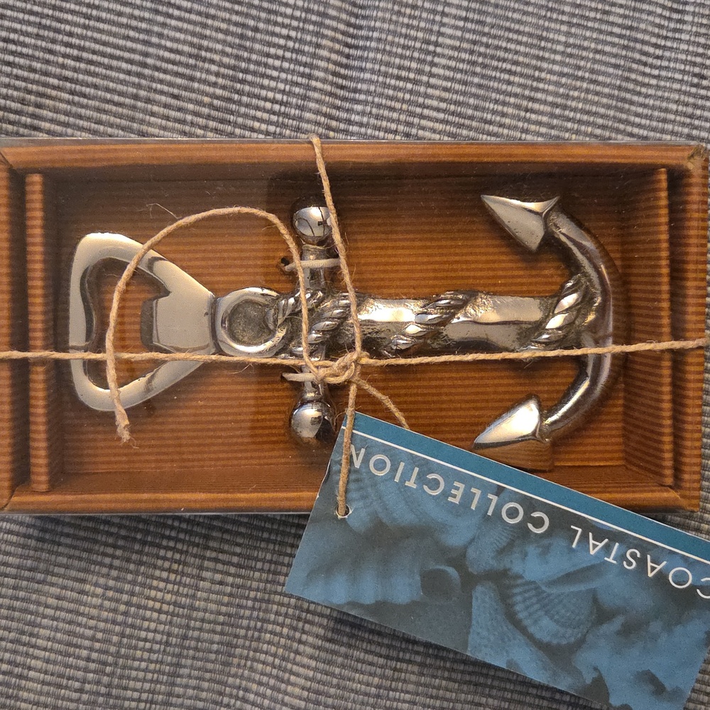 Silver Anchor Bottle Opener. NWT. Nautical.
